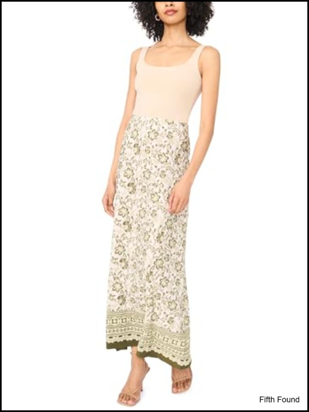 Women's Floral Print Knit Maxi Skirt Pull-On A-Line Relaxed Fit